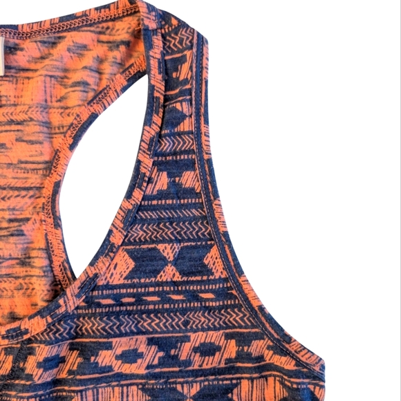 Mossimo Supply Co. Women's Blue and Orange Patterned Tank Top Cotton Size S - Picture 5 of 8